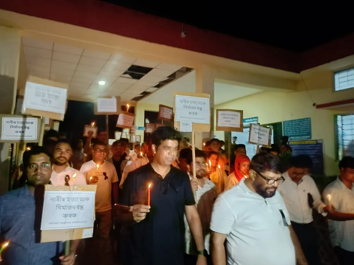 Assam Doctors Hold Candlelight March in Response to Tragic Kolkata Incident  
